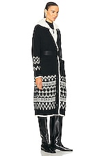 Moncler Grenoble Cardigan in Black & White, view 2, click to view large image.