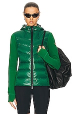 Moncler Grenoble Zip Up Cardigan in Green, view 1, click to view large image.