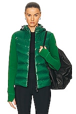 Moncler Grenoble Zip Up Cardigan in Green, view 2, click to view large image.