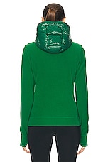 Moncler Grenoble Zip Up Cardigan in Green, view 5, click to view large image.