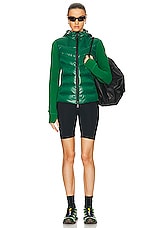 Moncler Grenoble Zip Up Cardigan in Green, view 6, click to view large image.