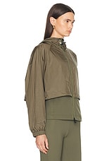 Moncler Grenoble Zip Up Cardigan in Olive Green, view 3, click to view large image.