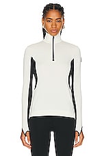 Moncler Grenoble Half Zip Top in White, view 1, click to view large image.