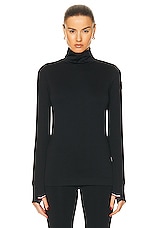 Moncler Grenoble Jersey Turtleneck Top in Black, view 1, click to view large image.