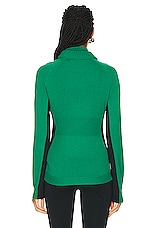 Moncler Grenoble Long Sleeve Turtleneck Top in Green, view 4, click to view large image.