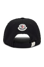 Moncler Baseball Cap in Black, view 2, click to view large image.