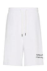 Moncler Sweat Shorts in White, view 1, click to view large image.