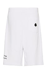 Moncler Sweat Shorts in White, view 2, click to view large image.