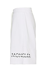 Moncler Sweat Shorts in White, view 3, click to view large image.