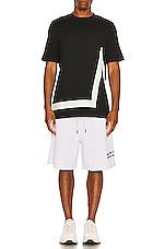 Moncler Sweat Shorts in White, view 5, click to view large image.