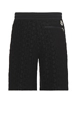 Moncler Sweat Short in Dark Navy Blue, view 2, click to view large image.