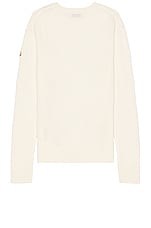 Moncler Crewneck Sweater in White, view 2, click to view large image.