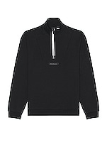 Moncler T-neck Jersey Pullover in Black, view 1, click to view large image.