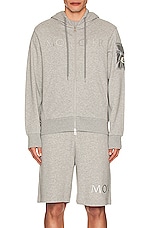 Moncler Zip Up Hoodie In Grey in Grey, view 4, click to view large image.