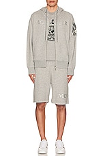 Moncler Zip Up Hoodie In Grey in Grey, view 5, click to view large image.