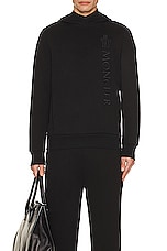 Moncler Logo Hoodie in Black, view 4, click to view large image.
