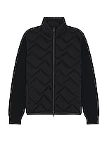 Moncler Zip Sweater Cardigan in Black, view 1, click to view large image.