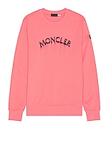 Moncler Logo Sweater in Desert Rose, view 1, click to view large image.