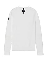 Moncler Shoulder Logo Sweater in Grey, view 2, click to view large image.