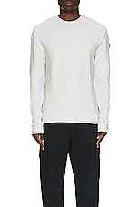 Moncler Shoulder Logo Sweater in Grey, view 4, click to view large image.