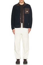 Moncler Zip Up Cardigan in Blue, view 5, click to view large image.