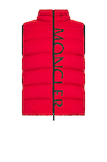 Moncler Amak Vest in Red, view 1, click to view large image.