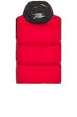 Moncler Amak Vest in Red, view 3, click to view large image.