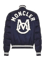 Moncler Dives Bomber Jacket in Blue, view 1, click to view large image.