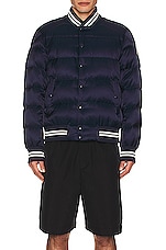 Moncler Dives Bomber Jacket in Blue, view 5, click to view large image.