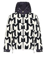 Moncler Mondego Jacket in White & Black, view 1, click to view large image.