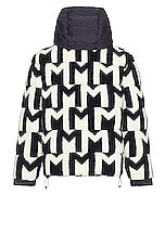 Moncler Mondego Jacket in White & Black, view 2, click to view large image.