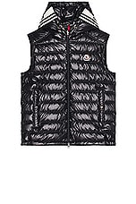 Moncler Clai Vest in Dark Navy Blue, view 1, click to view large image.