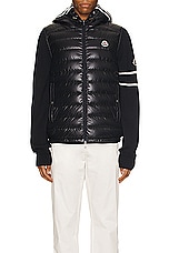Moncler Clai Vest in Dark Navy Blue, view 4, click to view large image.