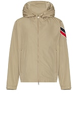 Moncler Claut Jacket in Taupe, view 1, click to view large image.