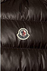 Moncler Barant Vest in Dark Brown, view 3, click to view large image.