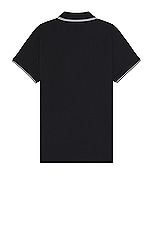 Moncler Short Sleeve Polo in Dark Navy, view 2, click to view large image.