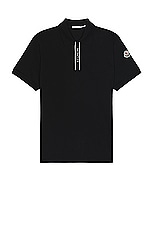Moncler Short Sleeve Polo in Black, view 1, click to view large image.