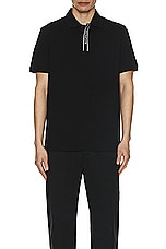 Moncler Short Sleeve Polo in Black, view 4, click to view large image.
