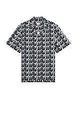Moncler Short Sleeve Shirt in 3d Monogram Black, view 1, click to view large image.