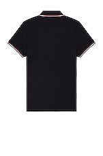 Moncler Short Sleeve Polo in Navy, view 2, click to view large image.