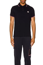 Moncler Polo in Navy, view 3, click to view large image.