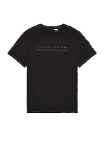 Moncler Short Sleeve T-Shirt in Black, view 1, click to view large image.