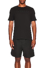 Moncler Short Sleeve T-Shirt in Black, view 3, click to view large image.