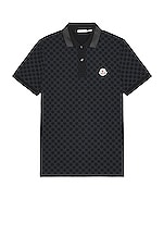 Moncler Short Sleeve Polo in Black, view 1, click to view large image.