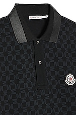 Moncler Short Sleeve Polo in Black, view 3, click to view large image.
