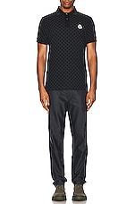 Moncler Short Sleeve Polo in Black, view 6, click to view large image.