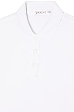 Moncler Short Sleeve Polo in White, view 3, click to view large image.