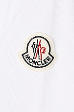Moncler Short Sleeve Polo in White, view 4, click to view large image.