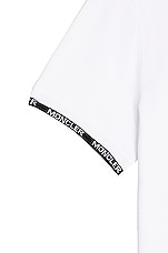 Moncler Short Sleeve Polo in White, view 5, click to view large image.