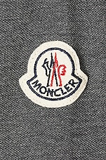 Moncler Long Sleeve Polo in Charcoal, view 4, click to view large image.